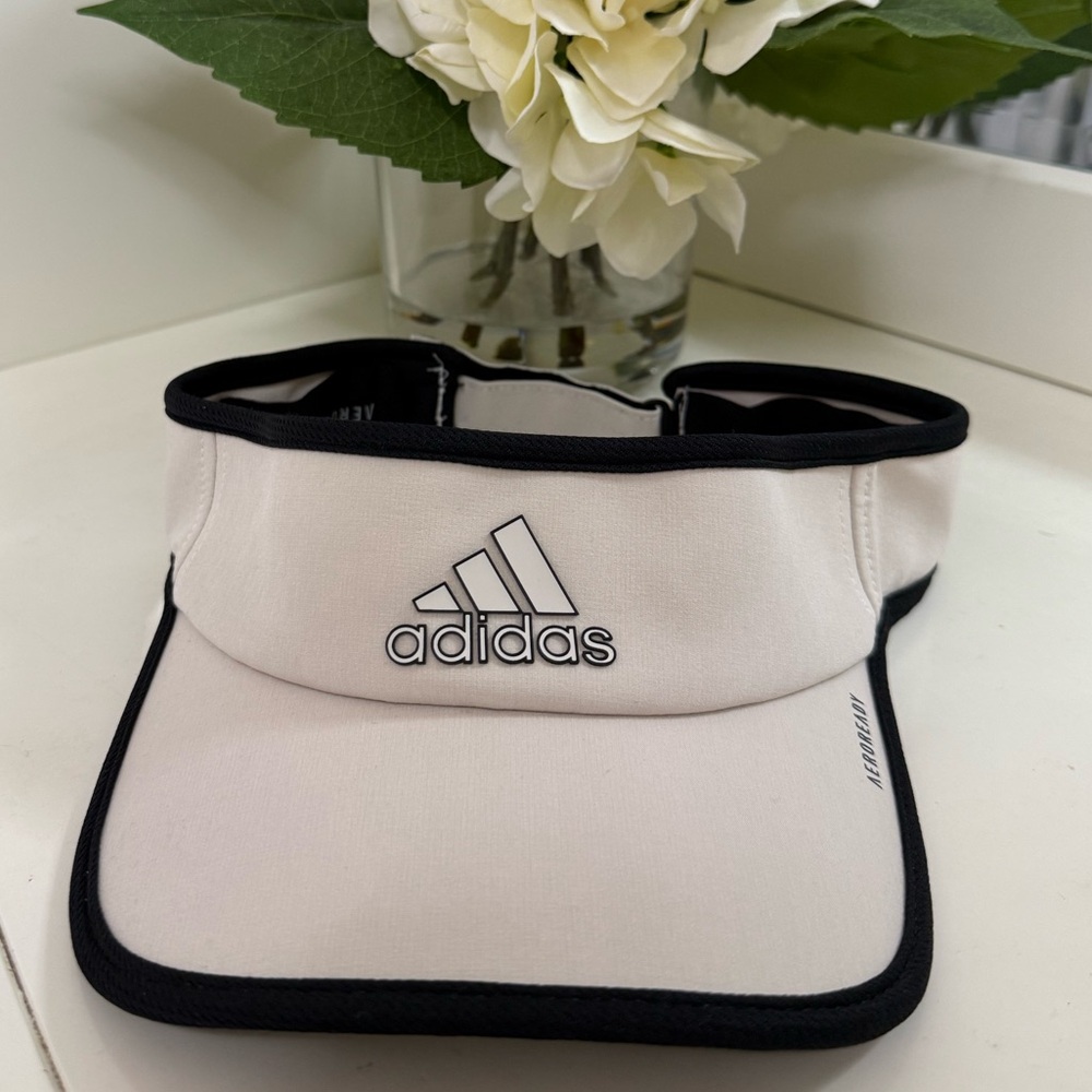 Adidas Women's Cream and Black Visor